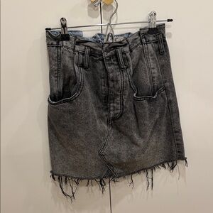 We The Free Gray Distressed Mini Skirt